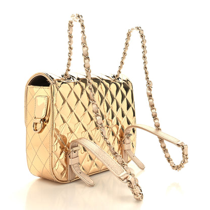 Chanel Mirror Calfskin Metallic Calfskin Quilted Hollywood Boulevard Backpack With Coin Purse Gold 4 of 12