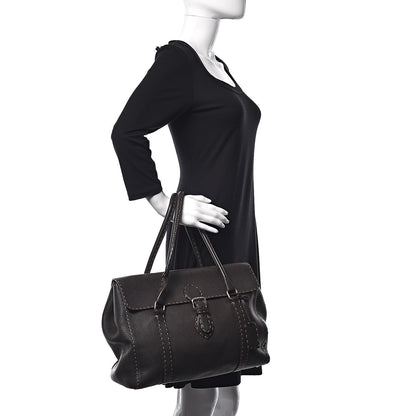Fendi Cuoio Romano Selleria Large Linda Satchel Testa di Moro 2 of 13