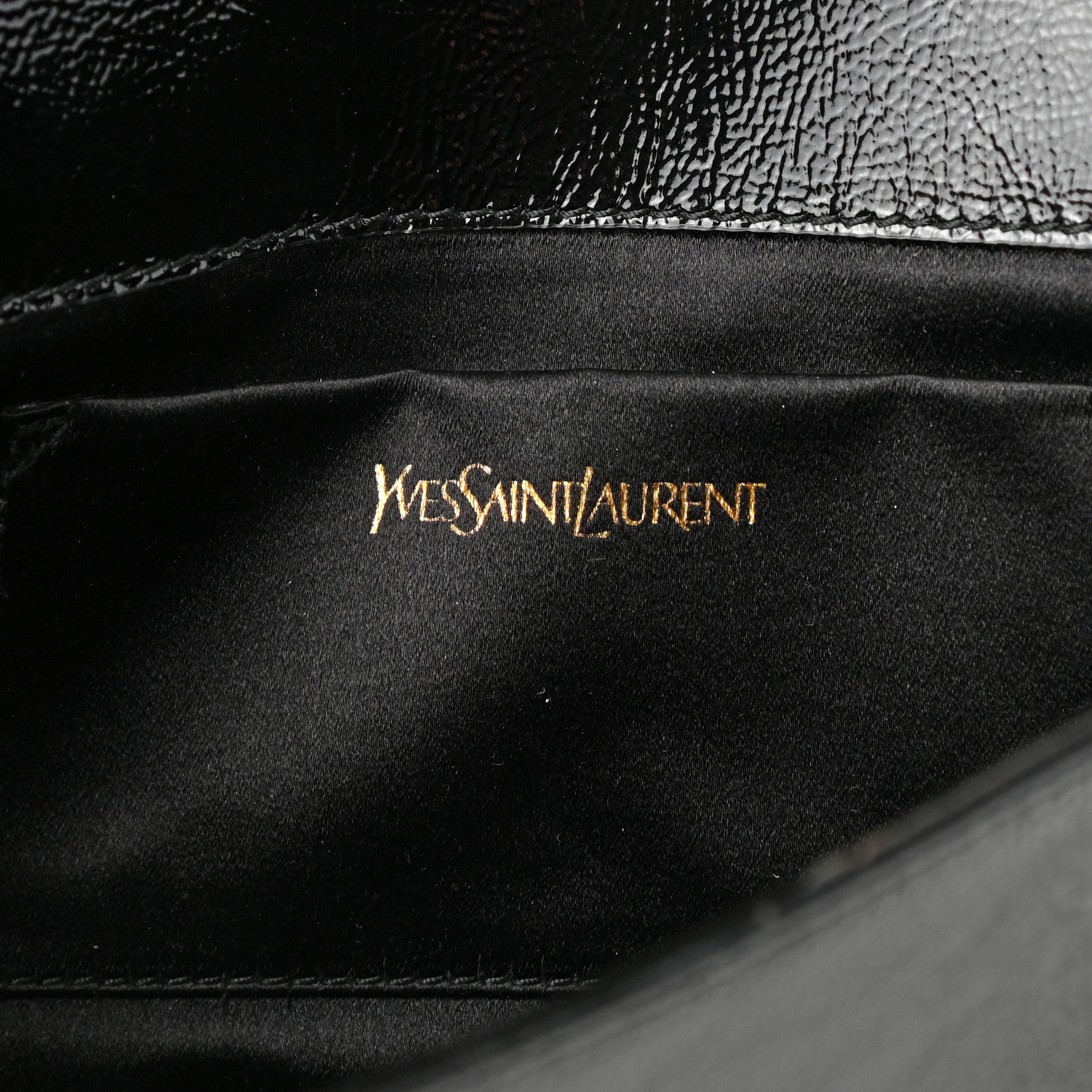 Saint Laurent Textured Patent Monogram Large Belle De Jour Clutch Black 6 of 6