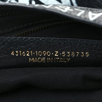 Balenciaga Agneau Classic Hardware Graffiti All Over S City Black 7 of 10