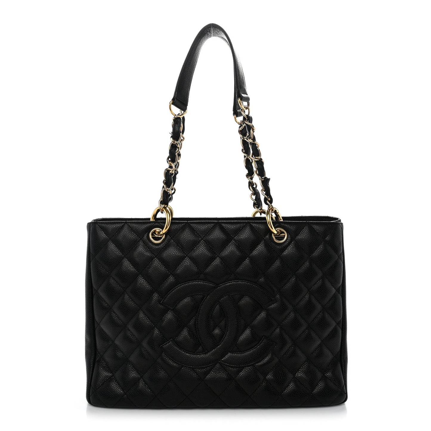 Caviar Quilted Grand Shopping Tote GST Black