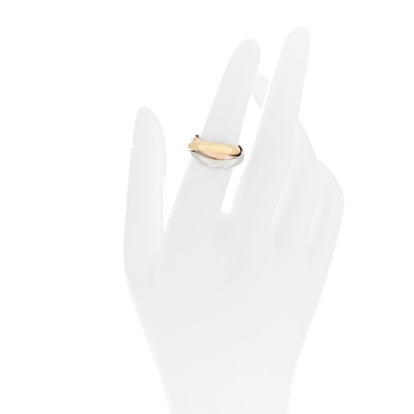 18K Pink Yellow White Gold Classic Trinity Ring 50 5.25