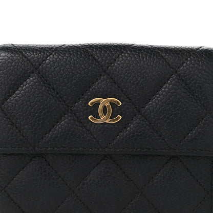 Chanel Caviar Quilted Compact French Flap Wallet Black 11 of 11