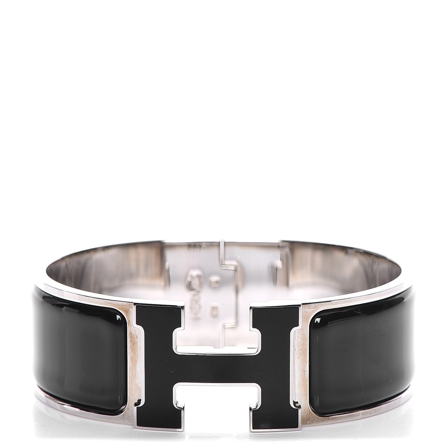 Enamel Wide Clic Clac H Bracelet PM Black