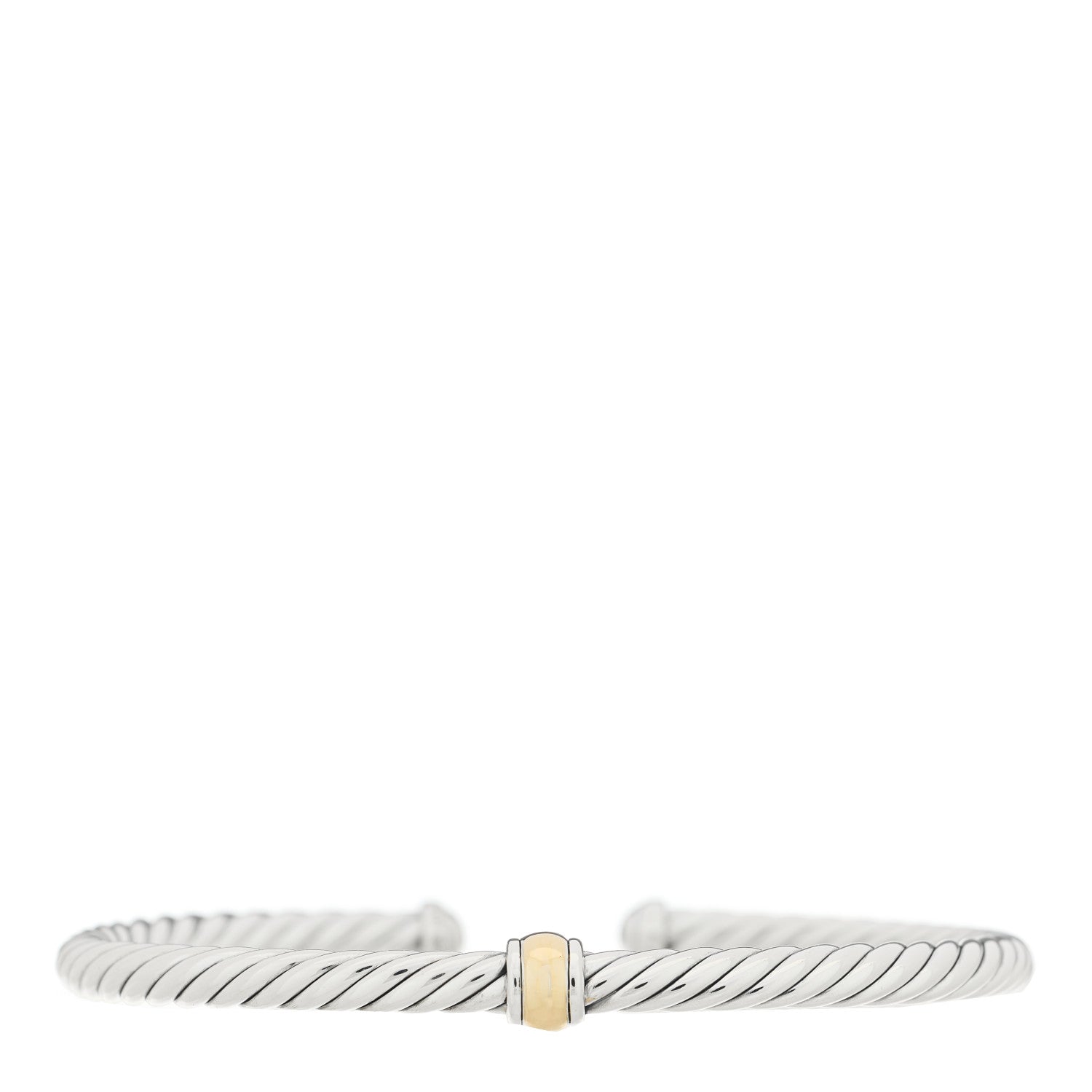David Yurman Sterling Silver 14K Yellow Gold 4mm Station Cable