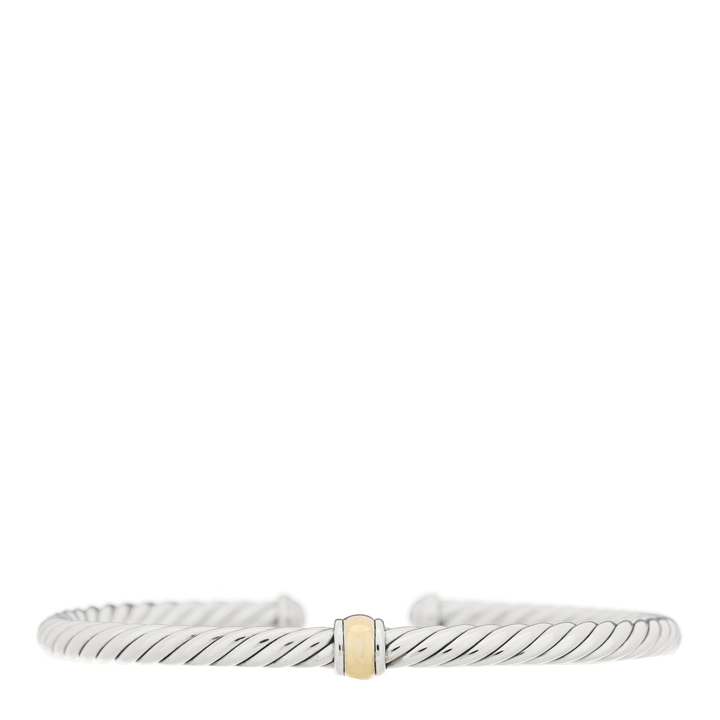 Sterling Silver 14K Yellow Gold 4mm Station Cable Bracelet