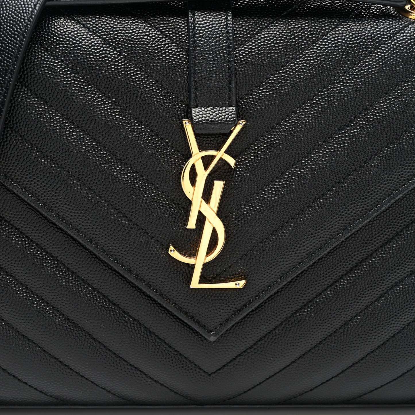 Grain De Poudre Matelasse Chevron Medium Monogram Satchel Black