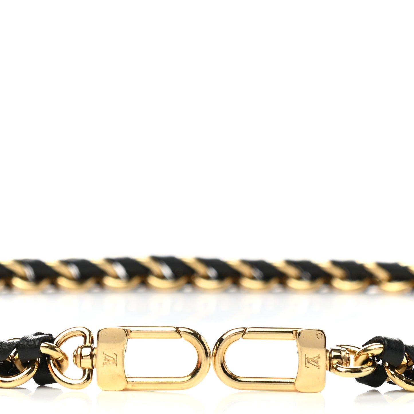 Calfskin Multi Pochette Chain Shoulder Strap Black Gold