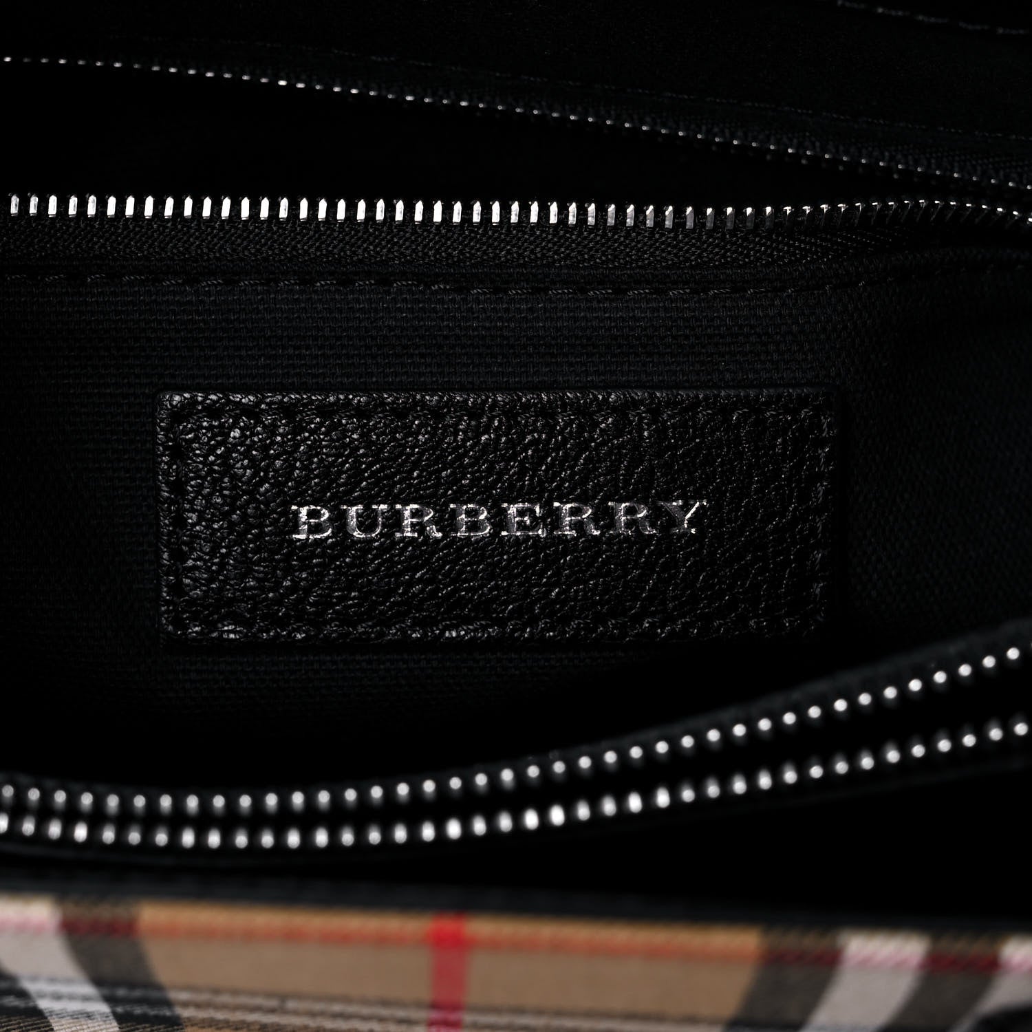 Burberry Goatskin Vintage Check Medium Banner Tote Black 6 of 9