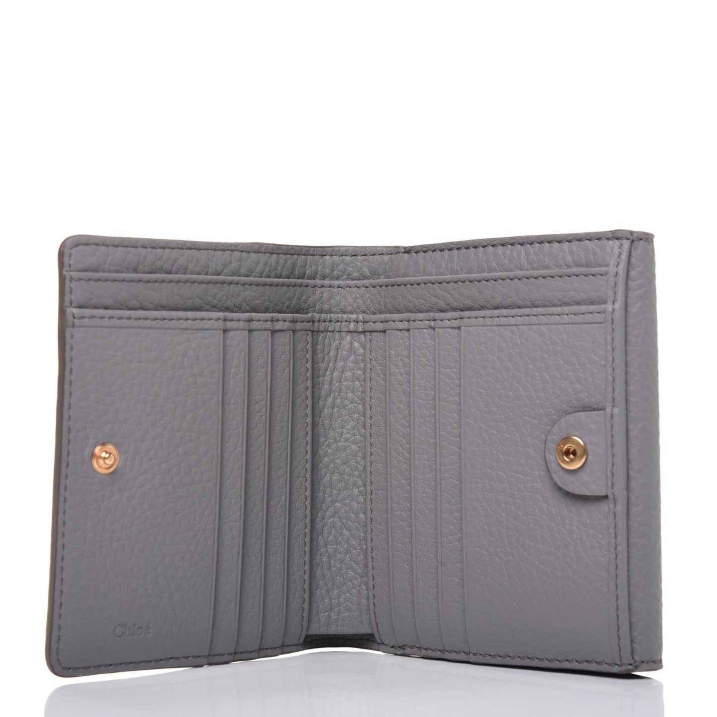 Grained Calfskin Marcie Square Wallet Cashmere Grey