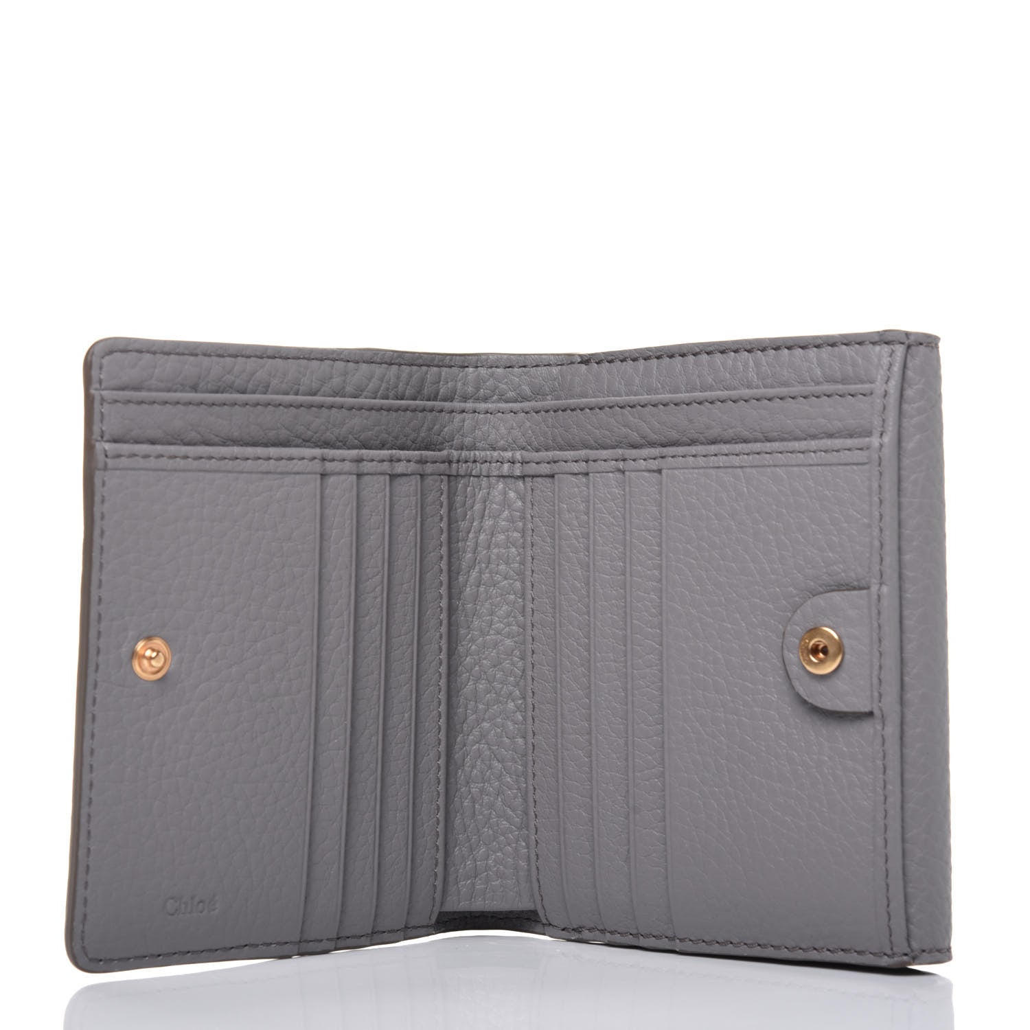 Chloe Grained Calfskin Marcie Square Wallet Cashmere Grey 5 of 12