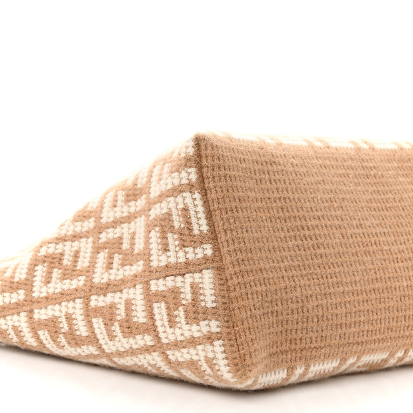Cashmere Knit FF Large Shopper Tote Cammello