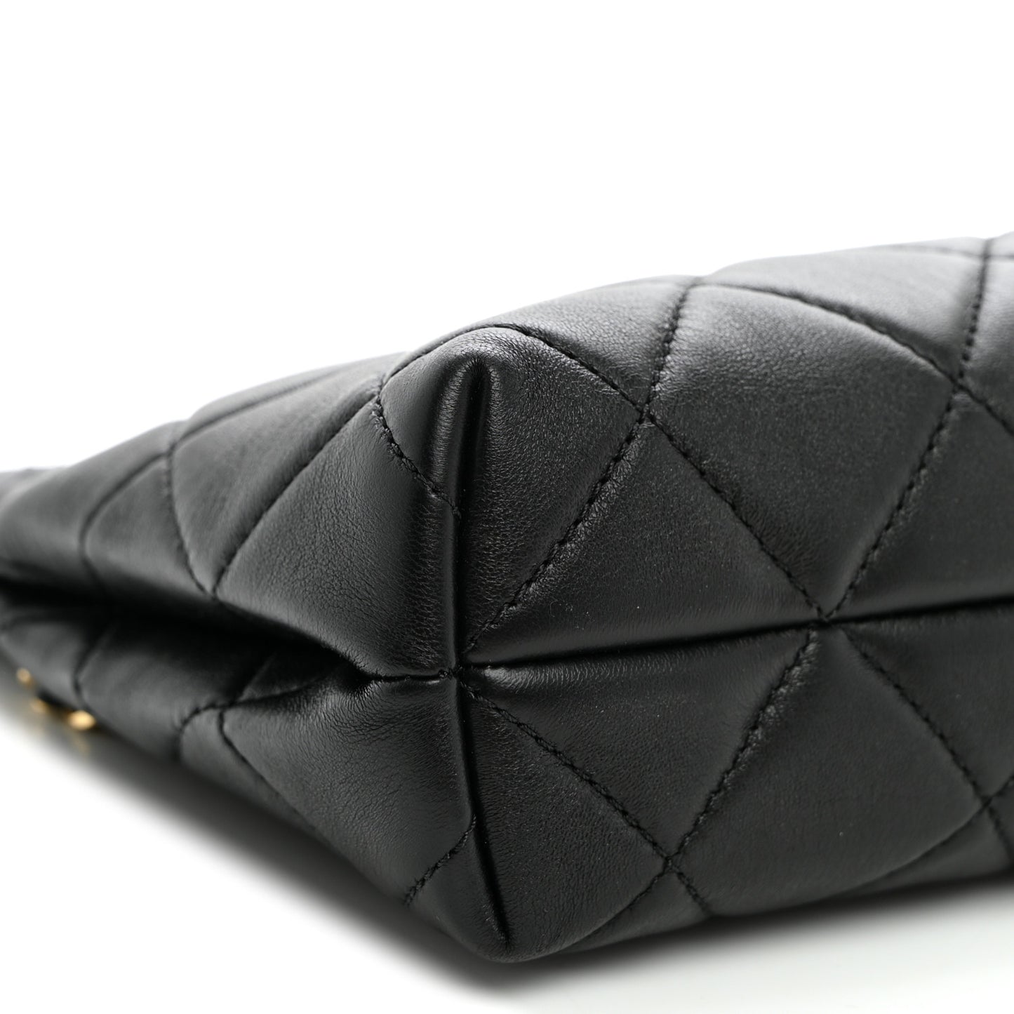 Lambskin Quilted Small Eyes On You Shopping Bag Black