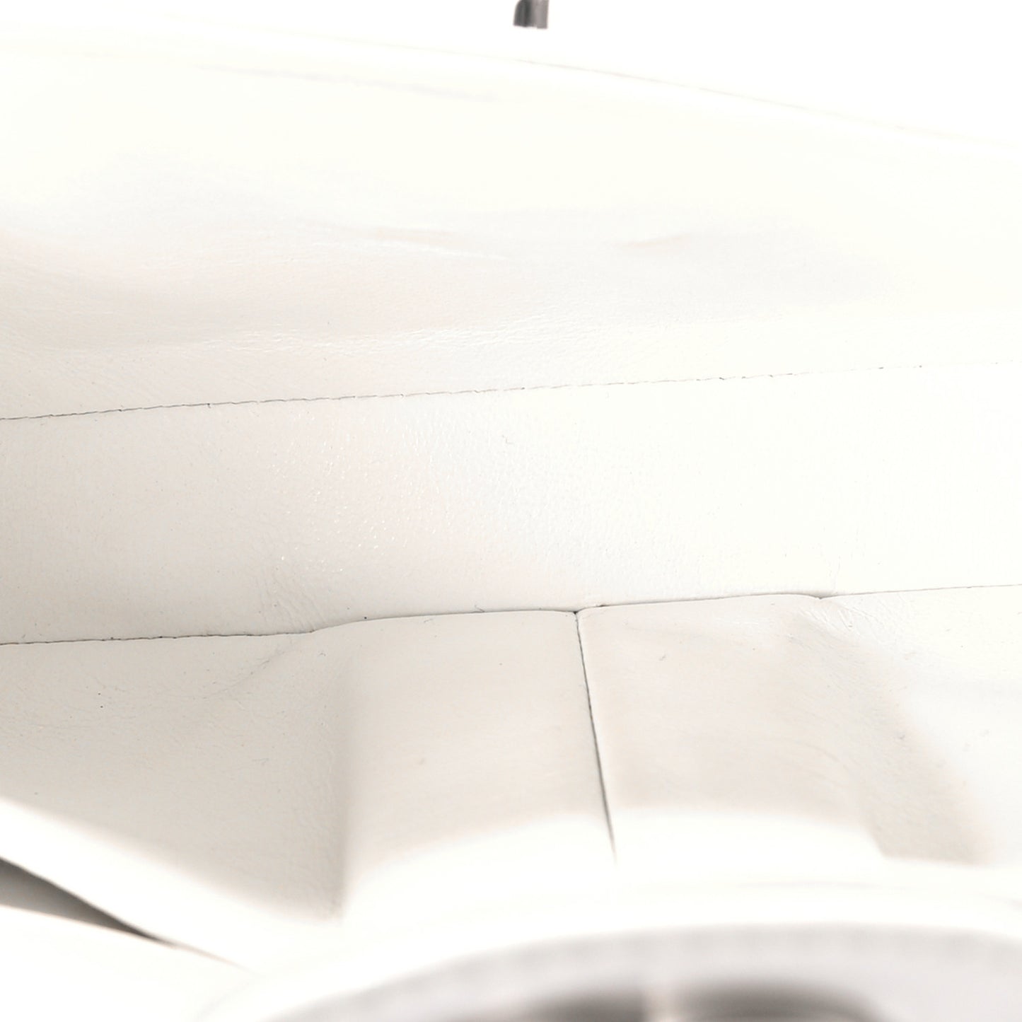 Patent Quilted East West Chocolate Bar Flap White