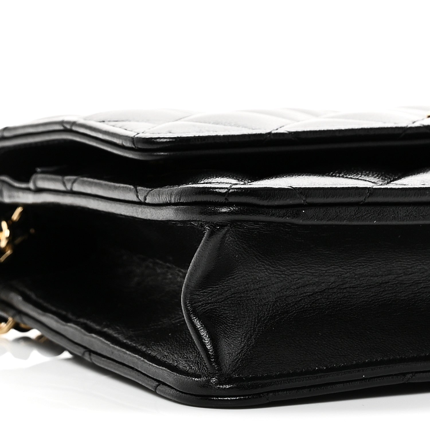 Chanel Shiny Lambskin Quilted CC Pearl Wallet on Chain WOC Black 10 of 12