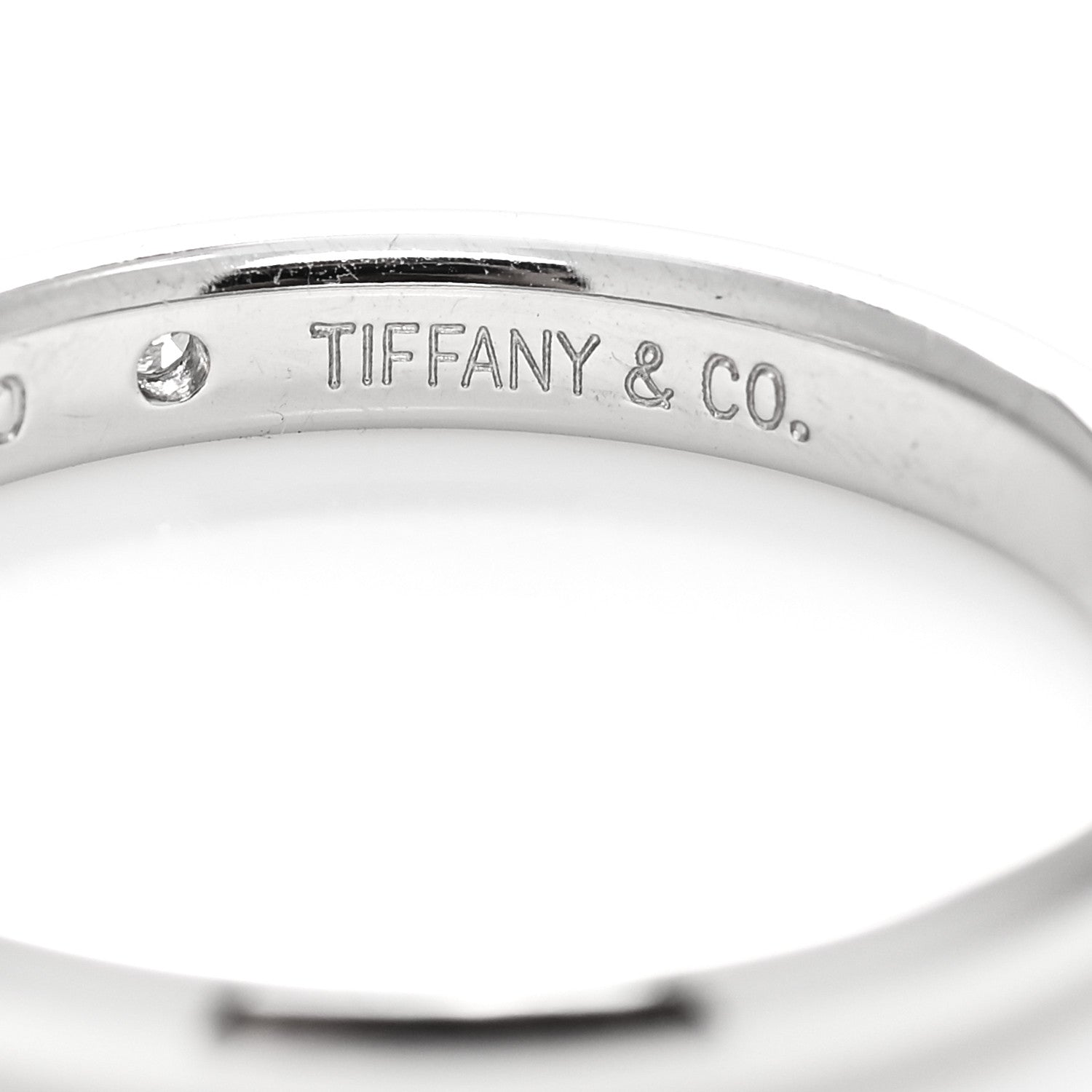 Tiffany Platinum Diamond Elsa Peretti Band Ring 56 7.5 4 of 5