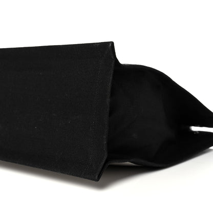 Saint Laurent Linen Calfskin Rive Gauche North South Tote White Black 8 of 8