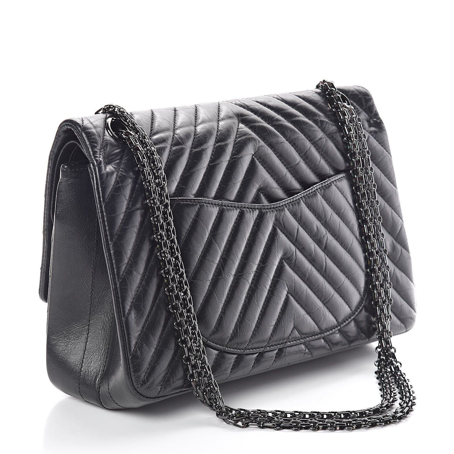 Chanel Aged Calfskin Chevron Quilted 2.55 Reissue 226 So Black 3 of 11