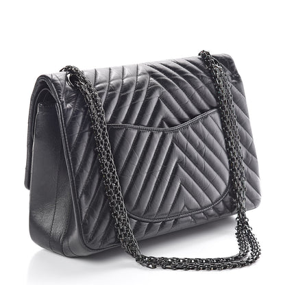 Chanel Aged Calfskin Chevron Quilted 2.55 Reissue 226 So Black 3 of 11