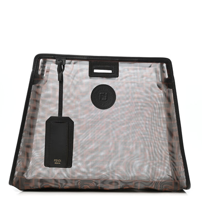 Fendi Mesh Vitello Century FF 1974 Medium Peekaboo Defender Cover Marrone Black Ebano 1 of 10