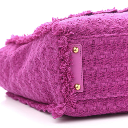 Chanel Wool Tweed Large Zipped Shopping Tote Magenta 9 of 11
