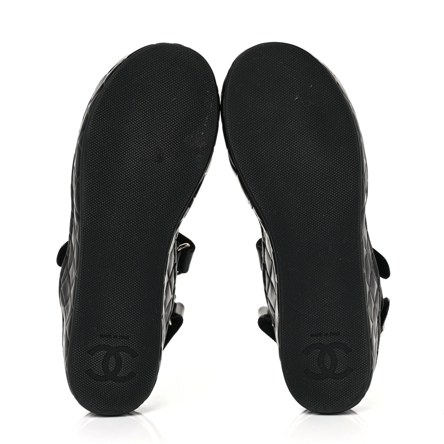 Shiny Calfskin Logo Platform Sandals 39 Black