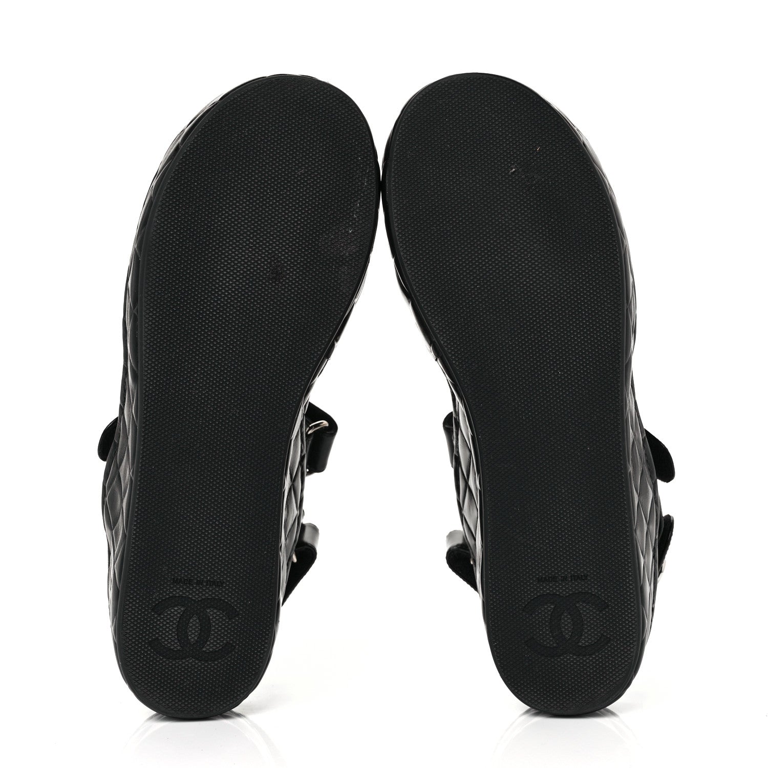 Chanel Shiny Calfskin Logo Platform Sandals 39 Black 12 of 22