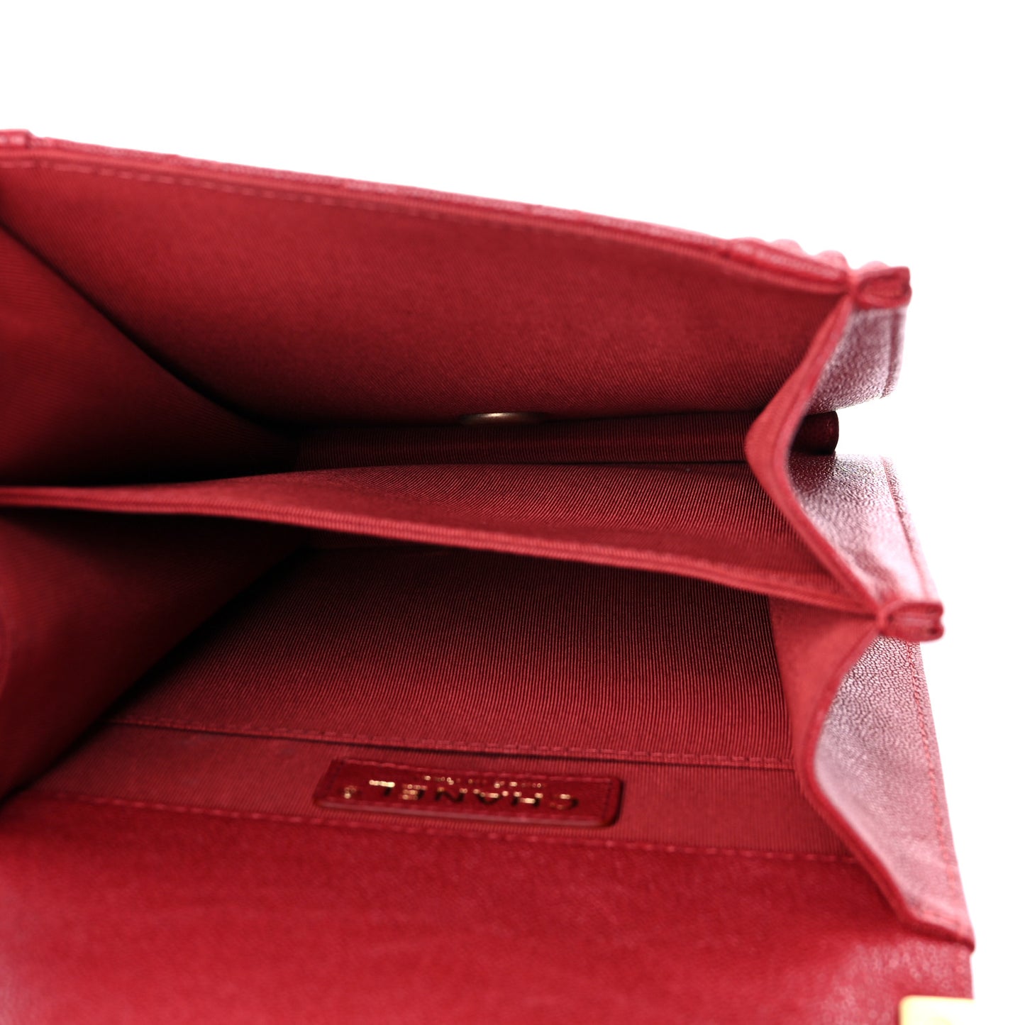 Caviar Quilted North South Boy Flap Red