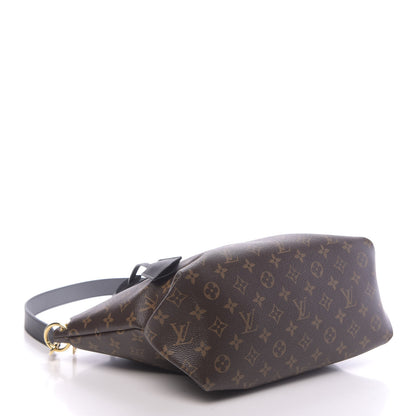 Louis Vuitton Monogram Flower Zipped Tote MM Black 4 of 9
