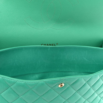 Chanel Lambskin Quilted Maxi Double Flap Green 10 of 20