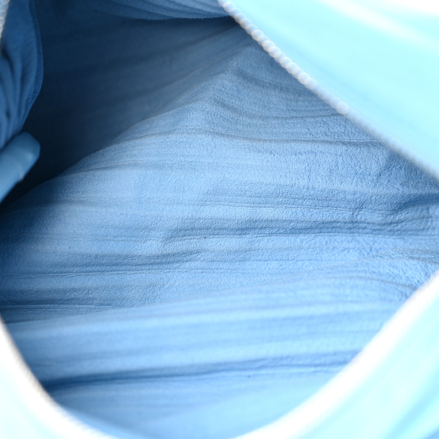 Lambskin Pleated Bracelet Pouch Shoulder Bag Soft Blue