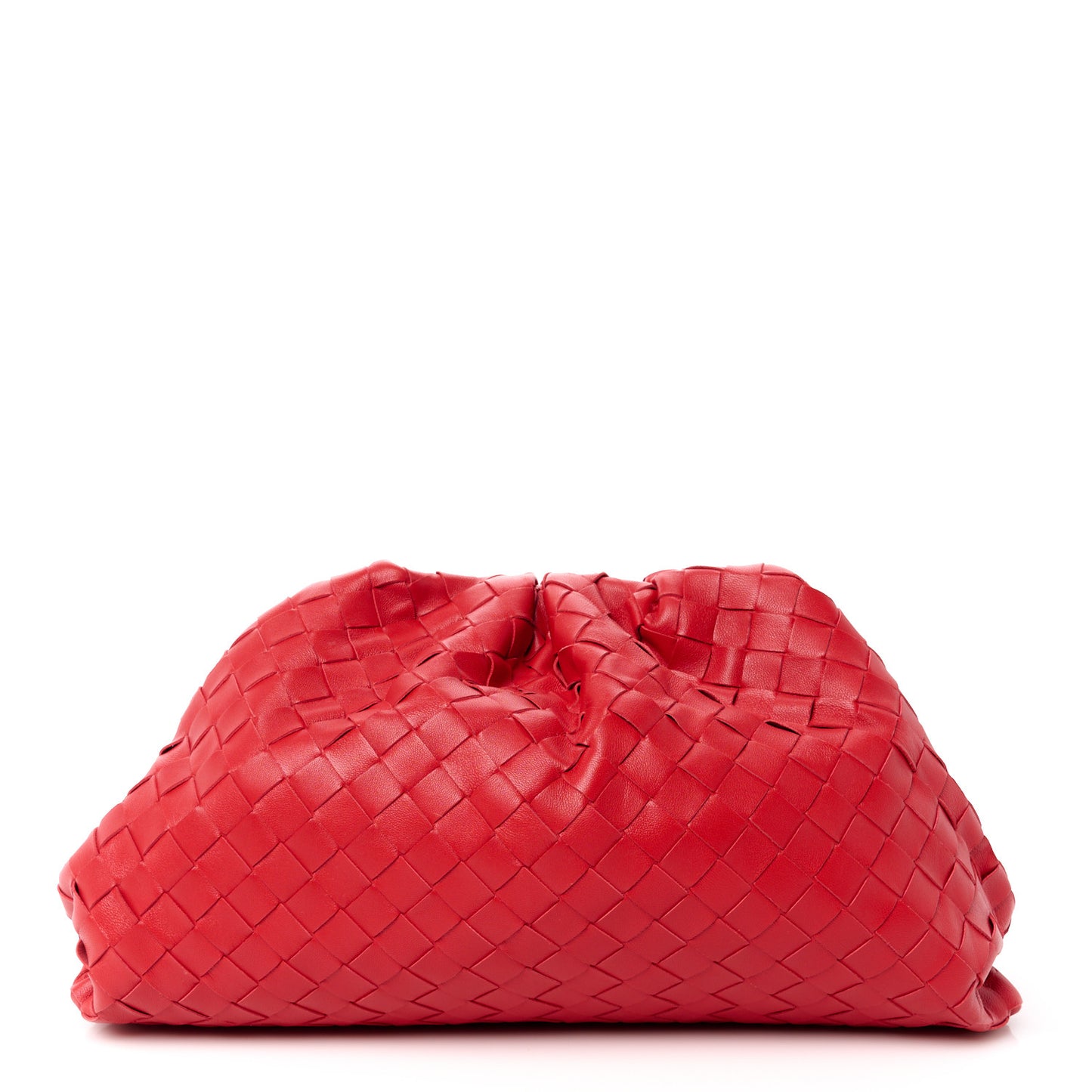 Nappa Maxi Intrecciato The Pouch Oversized Clutch Bright Red
