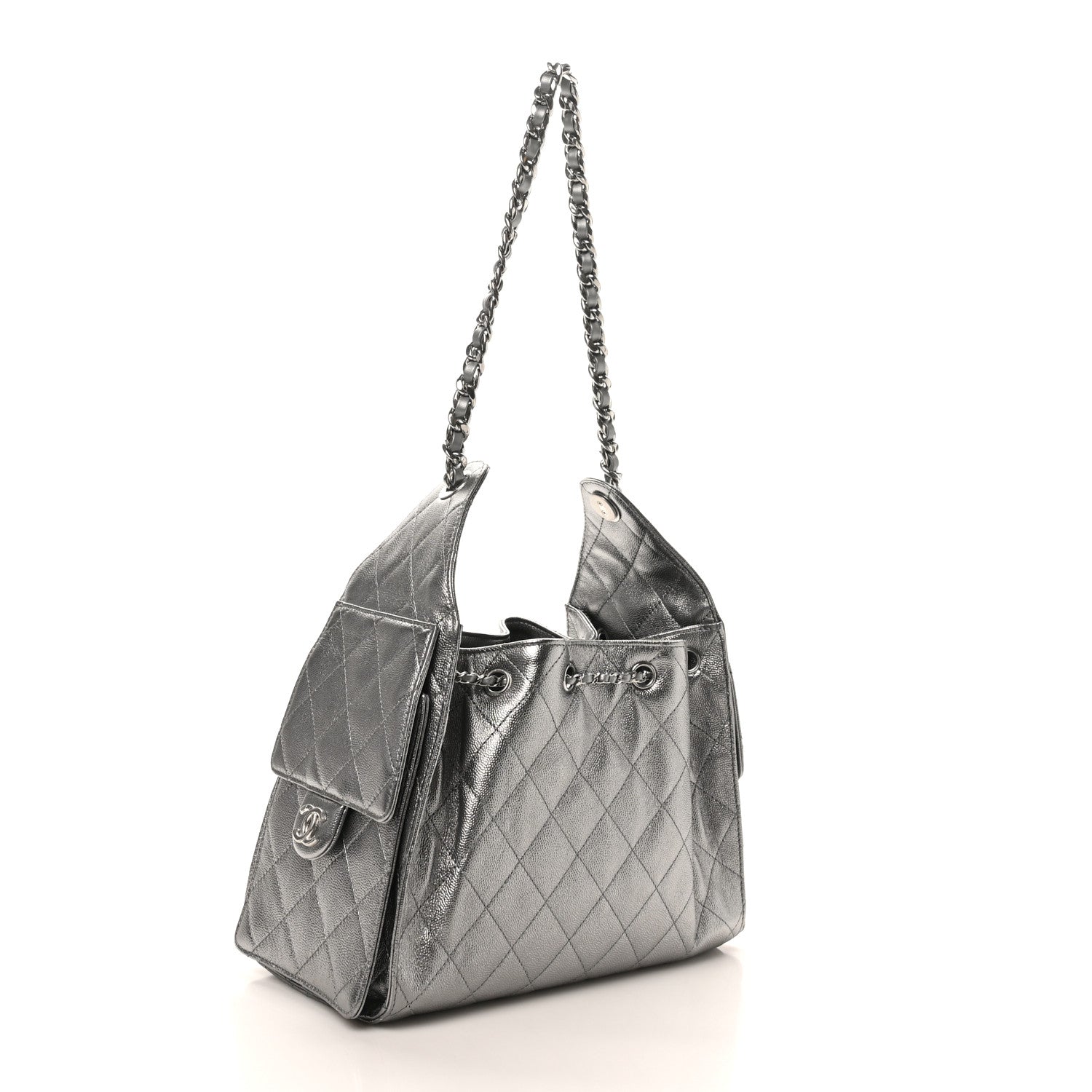 Chanel Metallic Caviar Quilted Small Chanel 25 Handbag Anthracite 3 of 11