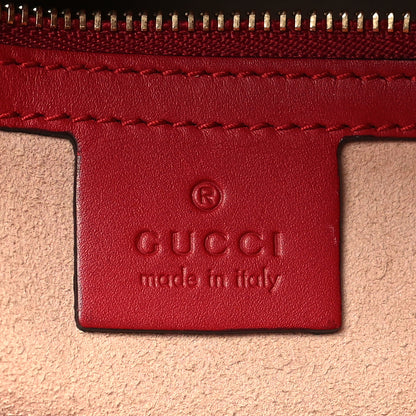 Gucci Nappa Bamboo Medium Nymphaea Top Handle Bag Hibiscus Red 6 of 10
