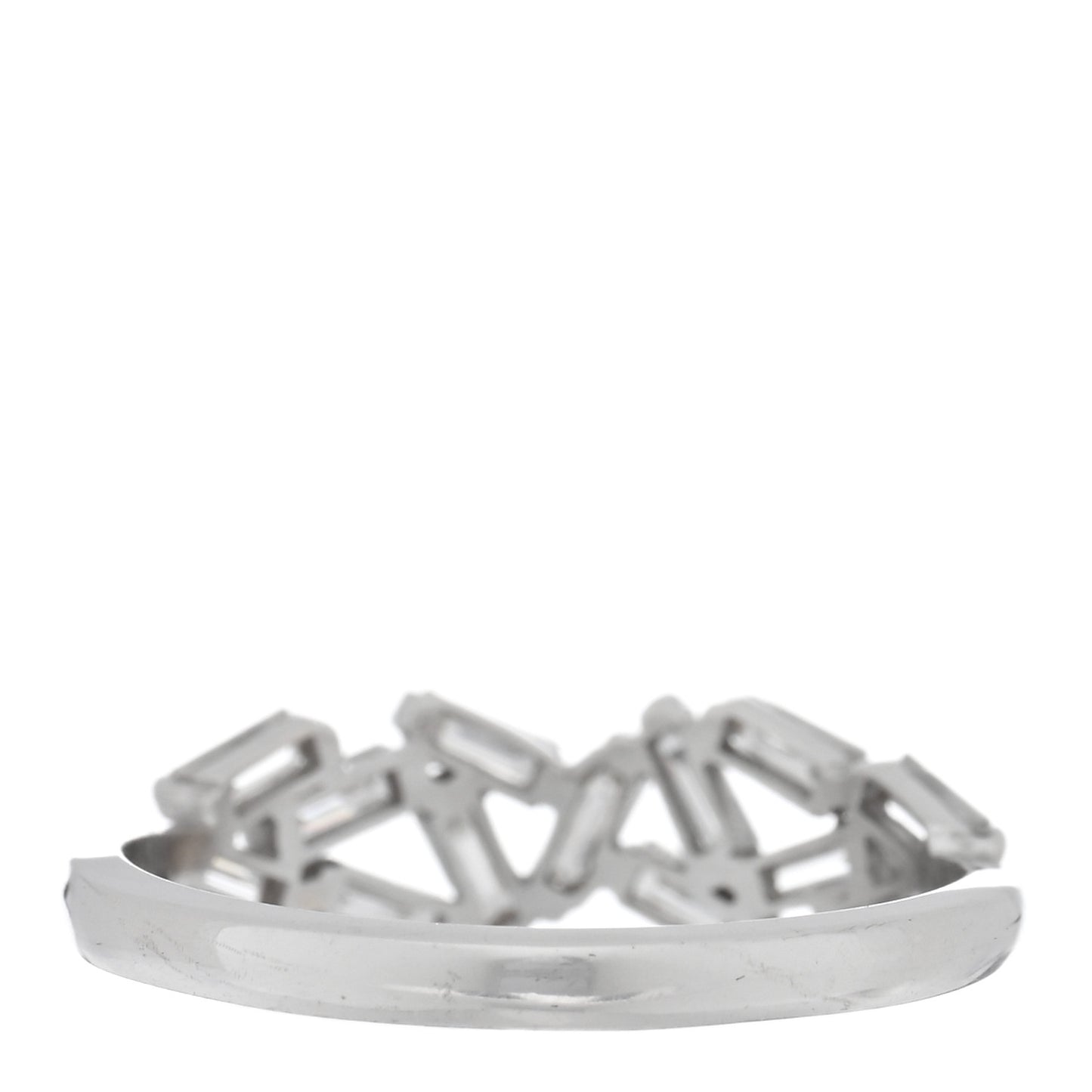 18K White Gold Diamond Baguette Fireworks Ring 53 6.25