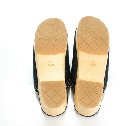 Chanel Denim Wooden CC Clogs 40 Dark Blue 6 of 10