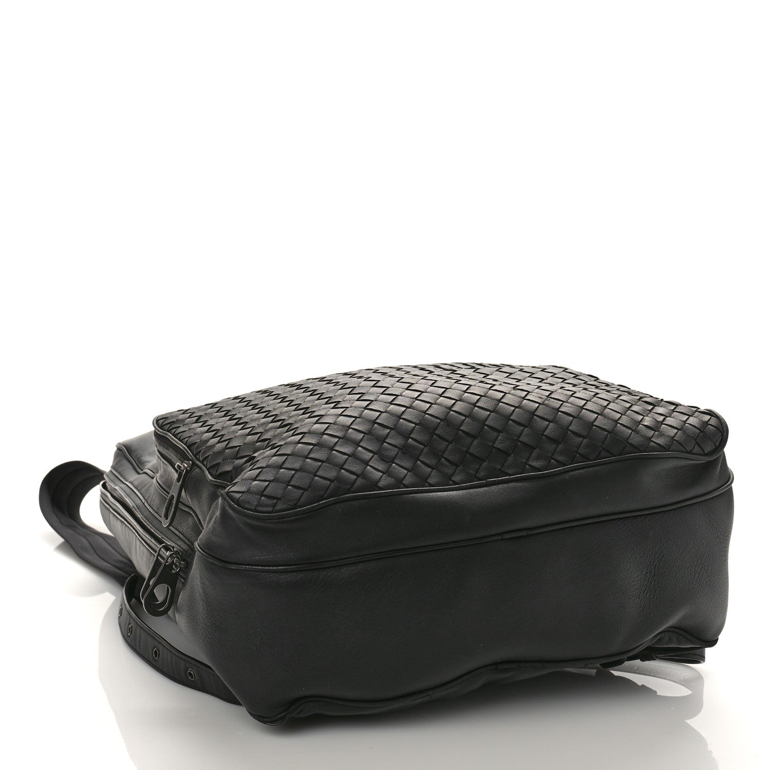 Bottega Veneta Smooth Calfskin Intrecciato Backpack Black 3 of 8