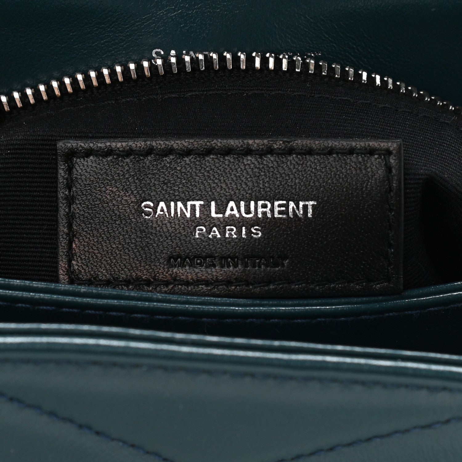 Saint Laurent Calfskin Y Quilted Monogram Toy Loulou Satchel Dark Green 6 of 10
