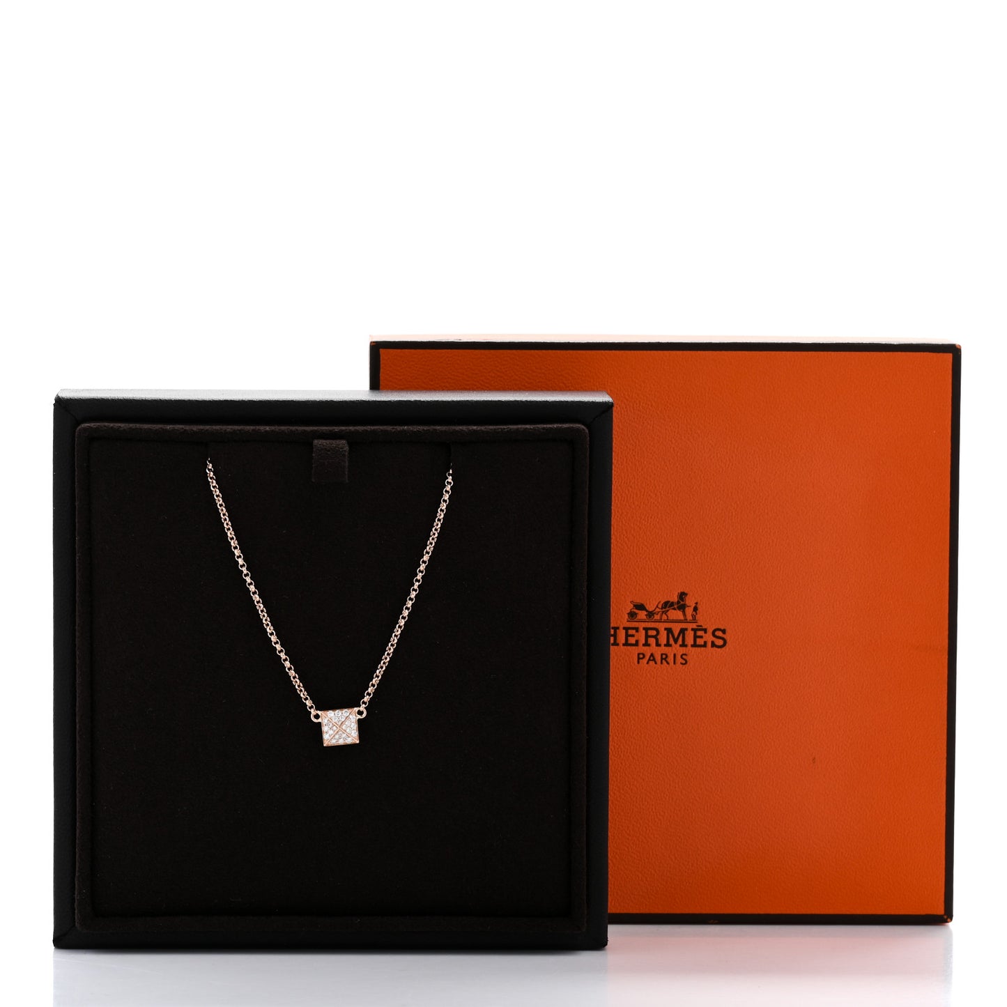 18K Rose Gold Diamond Clou d'H Pendant Necklace