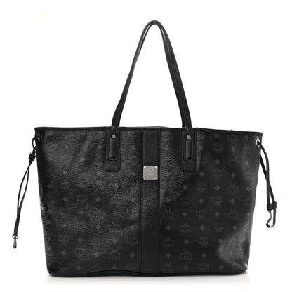 MCM Visetos Large Liz Reversible Shopper Tote Black 3 of 18