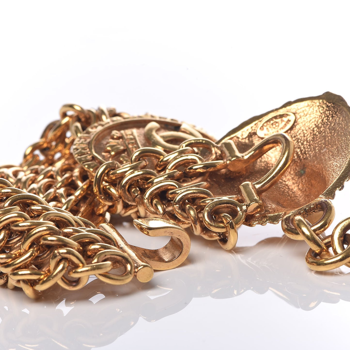 CC Lion Multistrand Chain Medallion Bracelet Gold