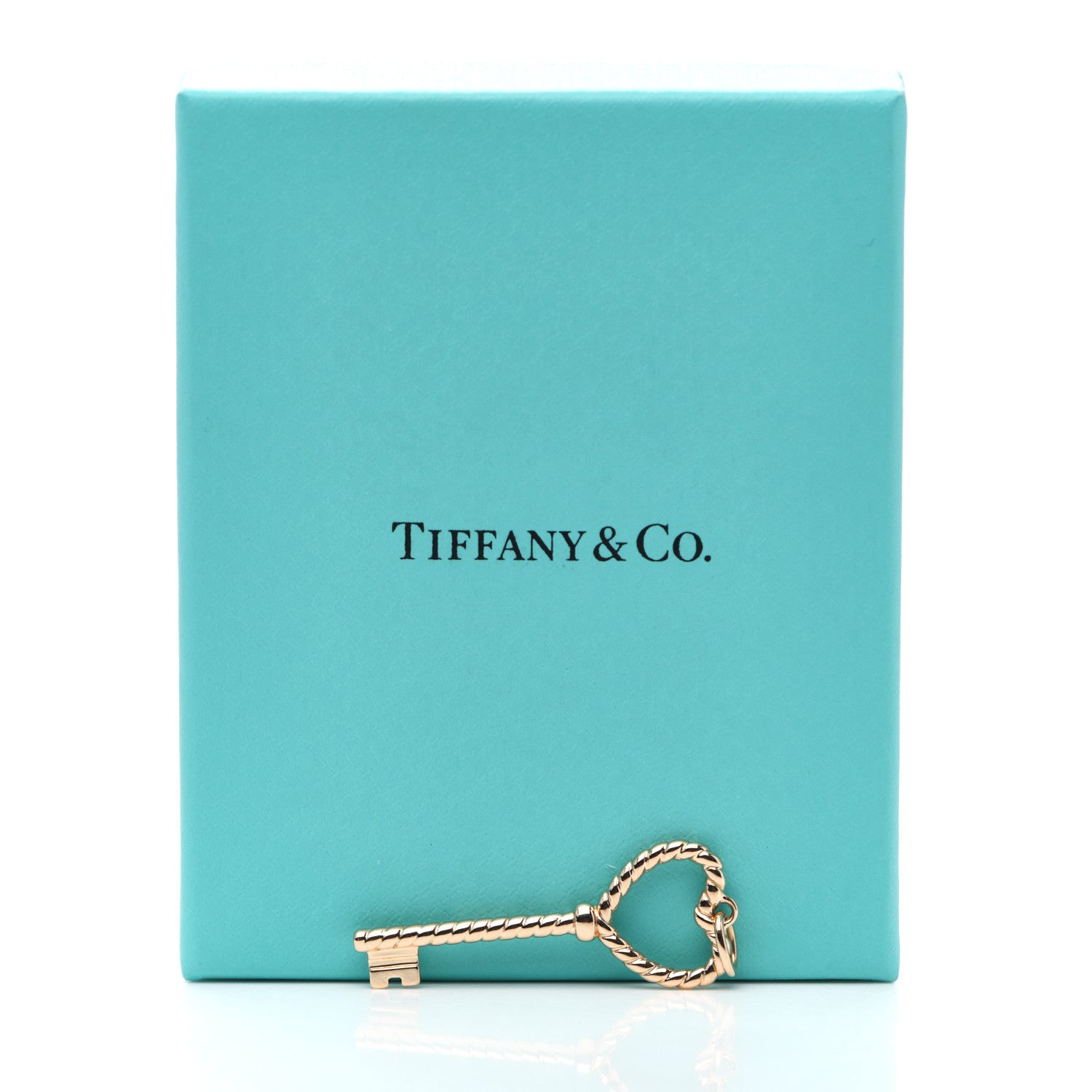 Tiffany 18K Rose Gold Twist Heart Key Pendant 4 of 4