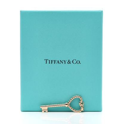 Tiffany 18K Rose Gold Twist Heart Key Pendant 4 of 4