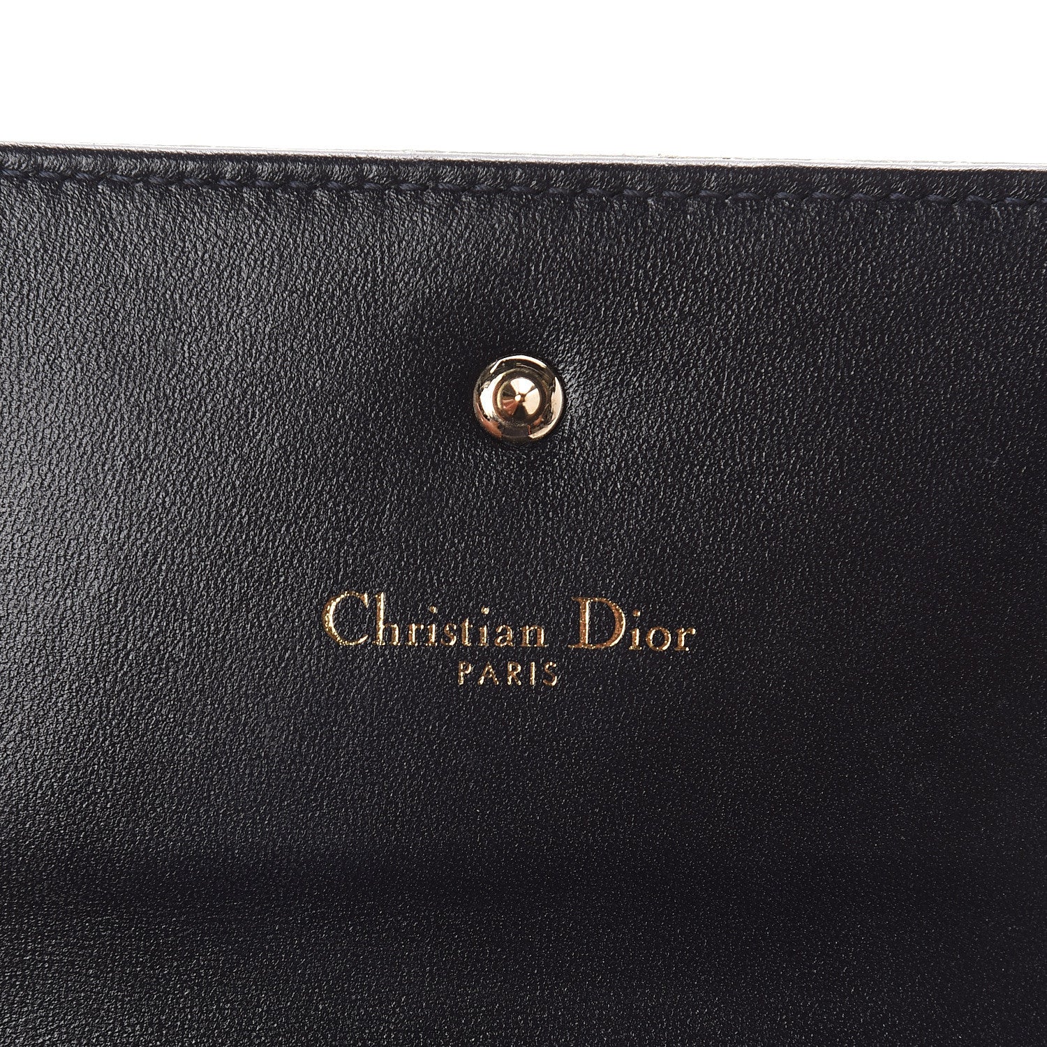 Christian Dior Metallic Ceramic Effect Deerskin Cannage Diorama Elancee Wallet Green 5 of 5