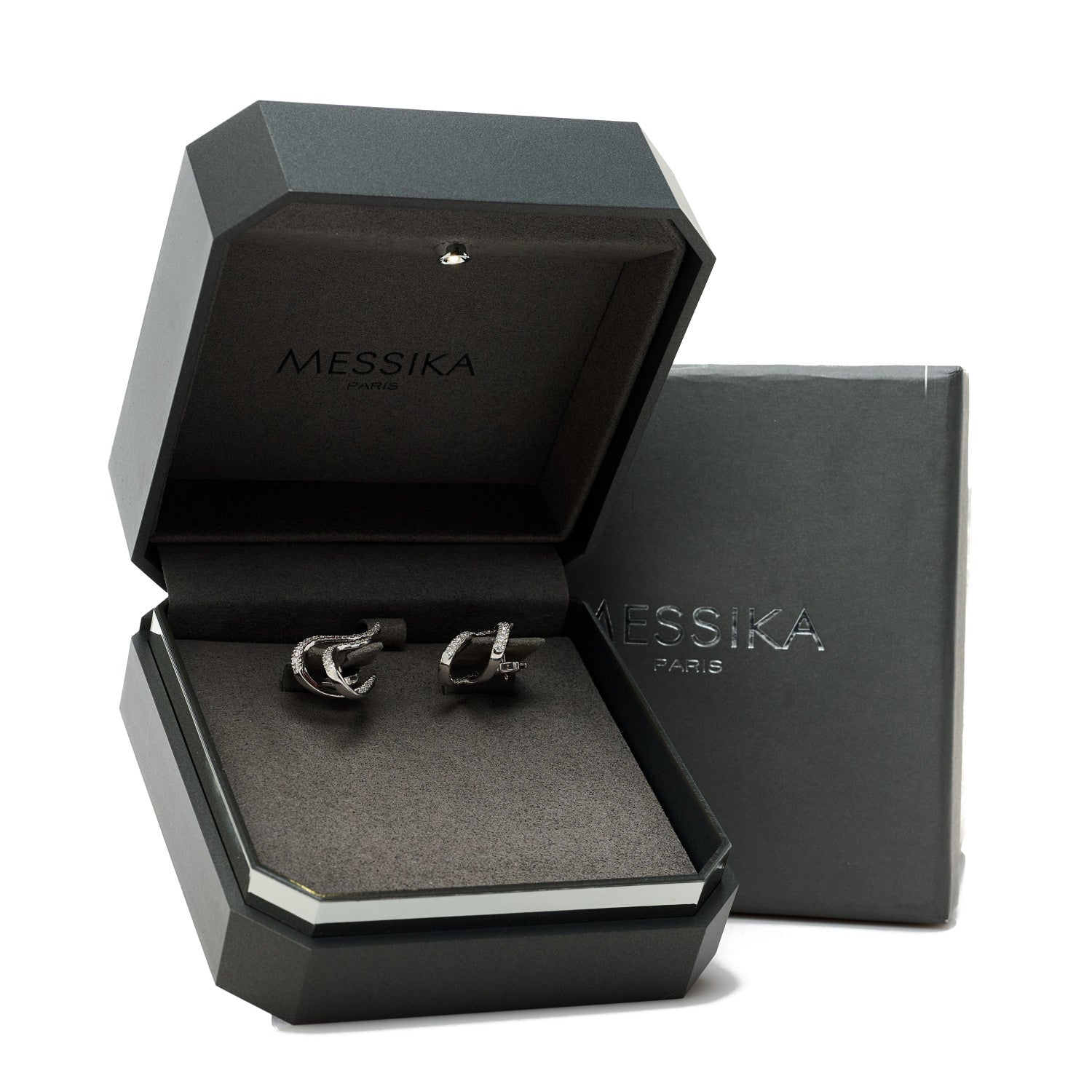 Messika 18K White Gold Diamond Gatsby Daisy Earrings 5 of 5