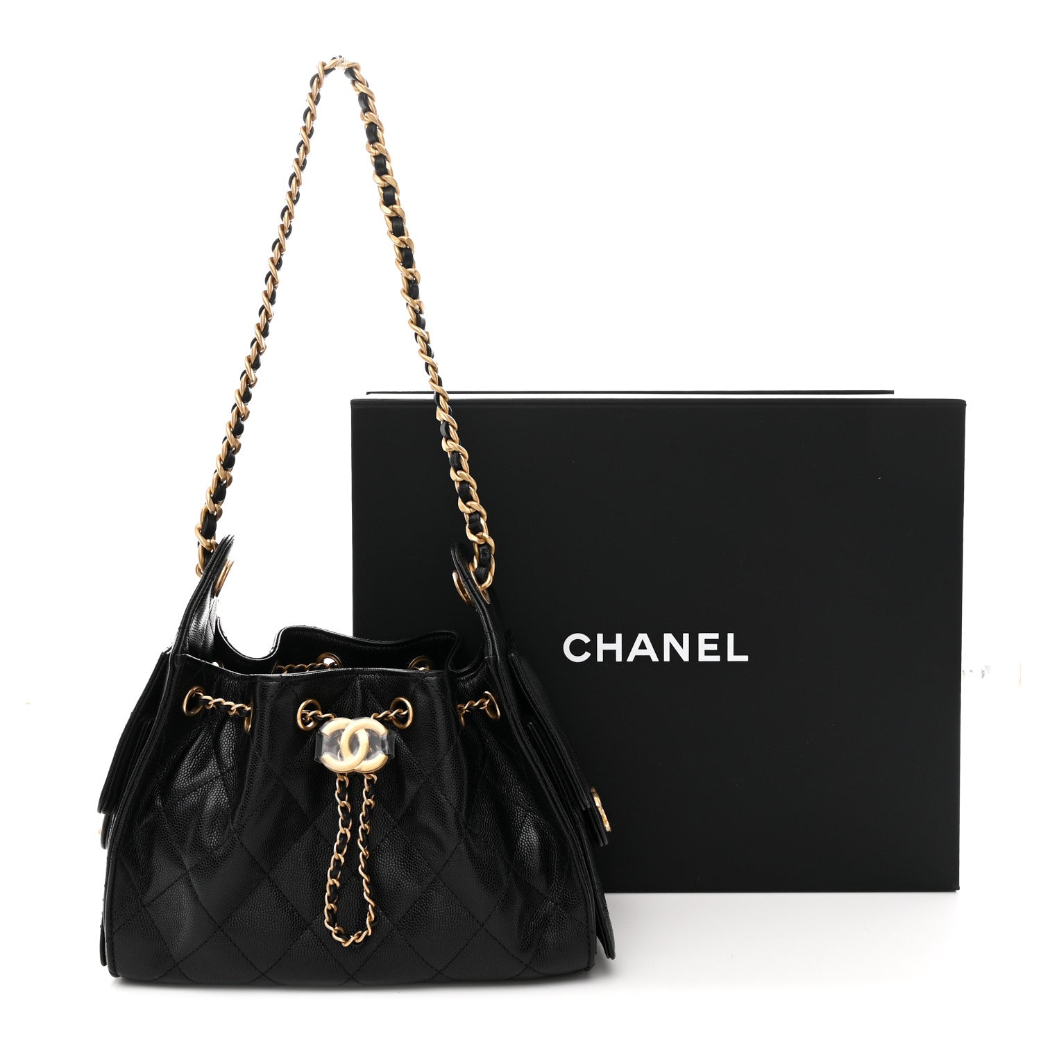 Chanel Caviar Quilted Mini Chanel 25 Handbag Black 11 of 11
