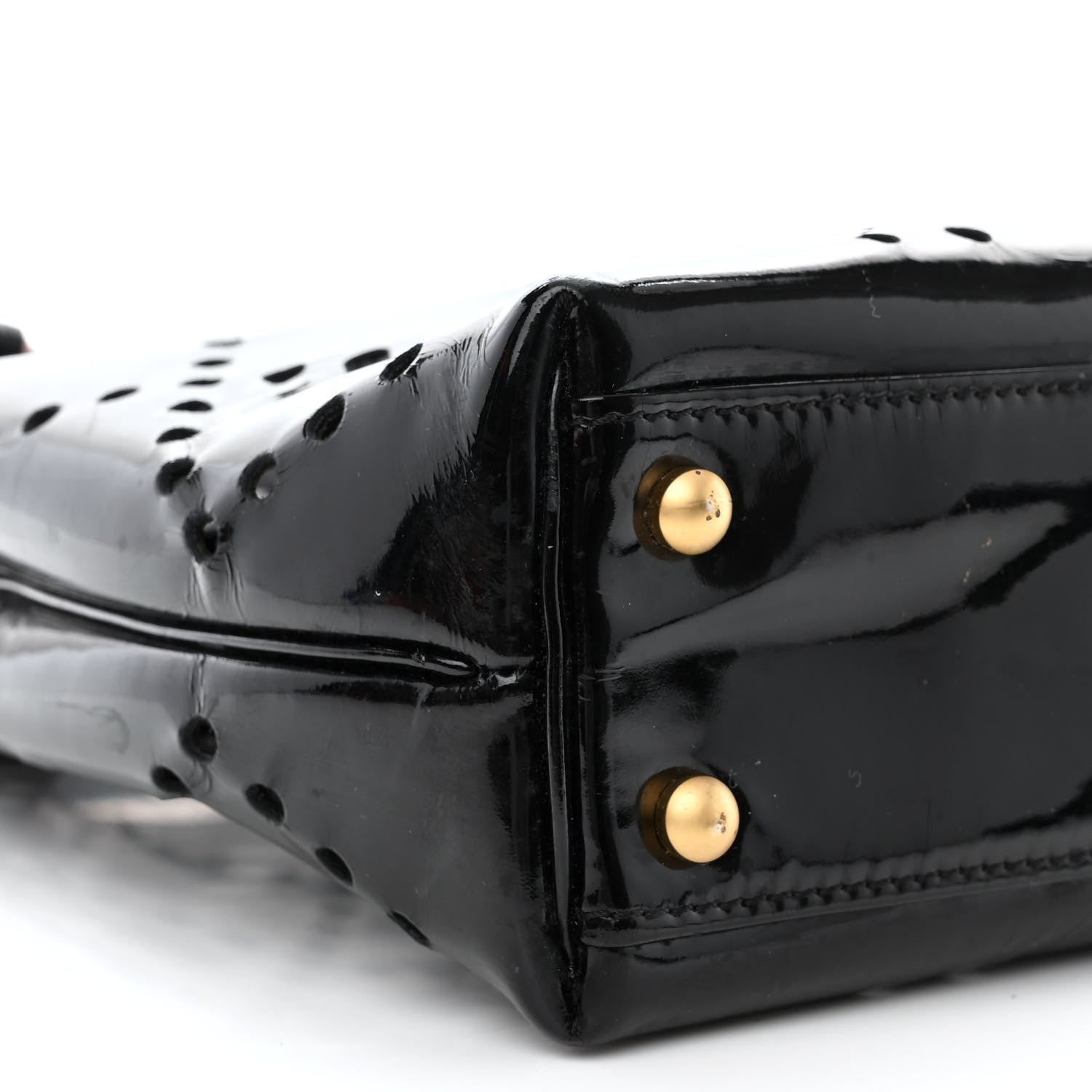 Chanel Patent Perforated Bekko Chain Tote Black 9 of 12
