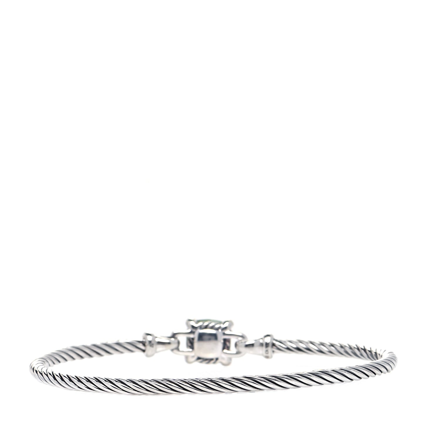 Sterling Silver Prasiolite Diamond 8mm Chatelaine Bracelet