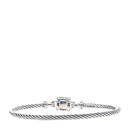 David Yurman Sterling Silver Prasiolite Diamond 8mm Chatelaine Bracelet 5 of 12