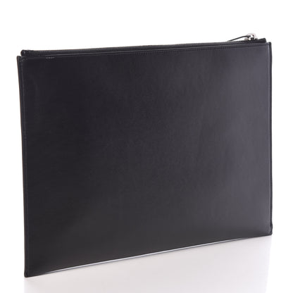 Saint Laurent Calfskin Embroidered iPad Pouch Black 3 of 7
